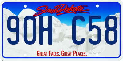 SD license plate 90HC58