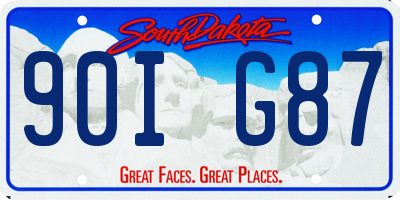 SD license plate 90IG87