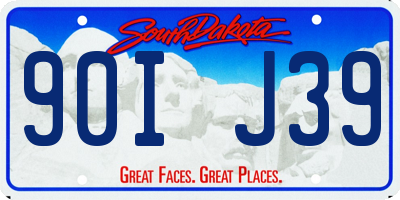 SD license plate 90IJ39