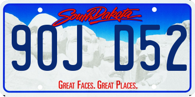 SD license plate 90JD52
