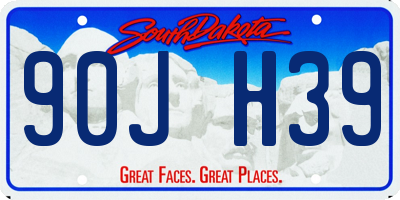 SD license plate 90JH39