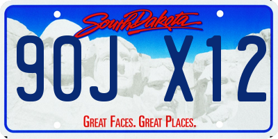 SD license plate 90JX12