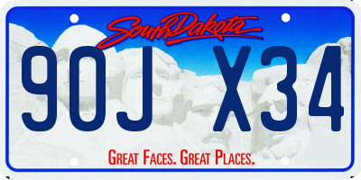 SD license plate 90JX34