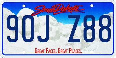 SD license plate 90JZ88