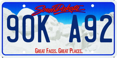 SD license plate 90KA92