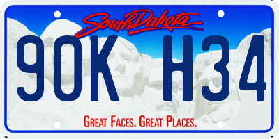 SD license plate 90KH34