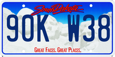 SD license plate 90KW38
