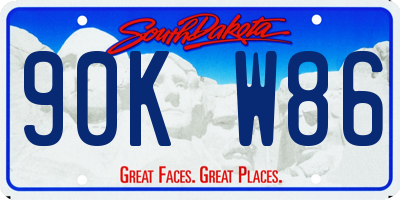 SD license plate 90KW86