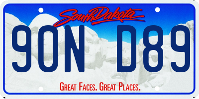 SD license plate 90ND89