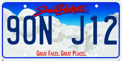 SD license plate 90NJ12