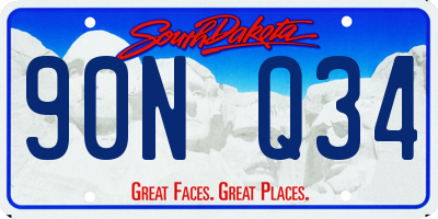 SD license plate 90NQ34