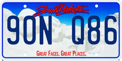 SD license plate 90NQ86