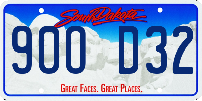 SD license plate 90OD32