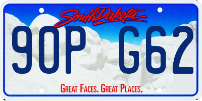 SD license plate 90PG62