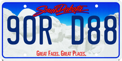 SD license plate 90RD88