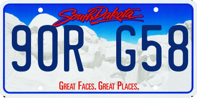 SD license plate 90RG58