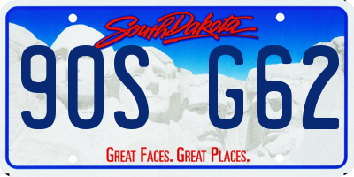 SD license plate 90SG62