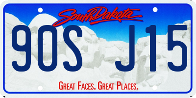 SD license plate 90SJ15
