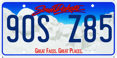 SD license plate 90SZ85