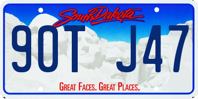 SD license plate 90TJ47
