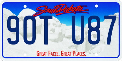 SD license plate 90TU87