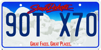 SD license plate 90TX70