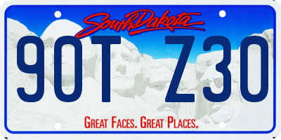 SD license plate 90TZ30