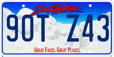 SD license plate 90TZ43
