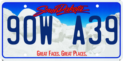 SD license plate 90WA39