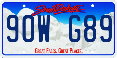 SD license plate 90WG89