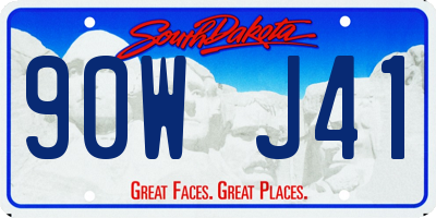 SD license plate 90WJ41