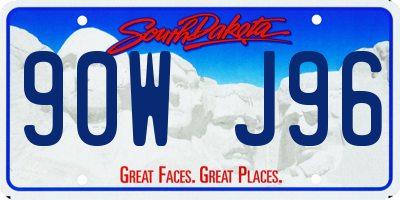 SD license plate 90WJ96