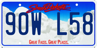SD license plate 90WL58