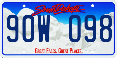 SD license plate 90WO98