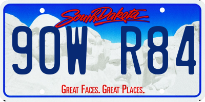 SD license plate 90WR84