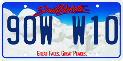 SD license plate 90WW10