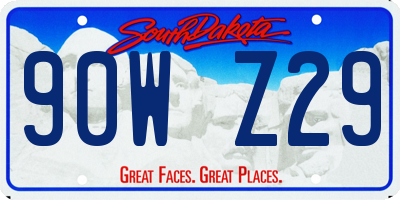 SD license plate 90WZ29