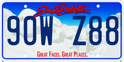 SD license plate 90WZ88