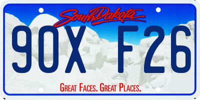 SD license plate 90XF26