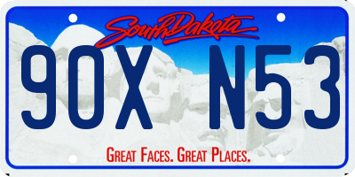 SD license plate 90XN53
