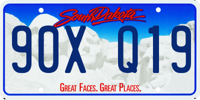 SD license plate 90XQ19
