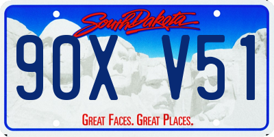 SD license plate 90XV51