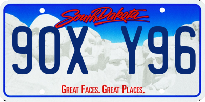 SD license plate 90XY96