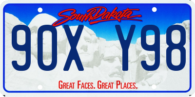 SD license plate 90XY98