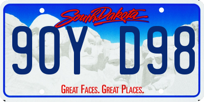 SD license plate 90YD98