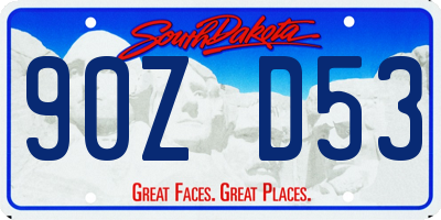 SD license plate 90ZD53