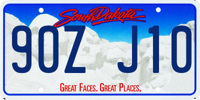 SD license plate 90ZJ10