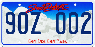 SD license plate 90ZO02