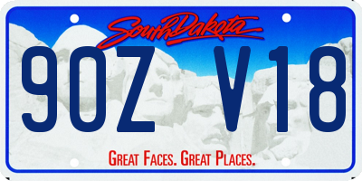 SD license plate 90ZV18