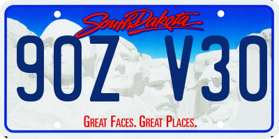 SD license plate 90ZV30